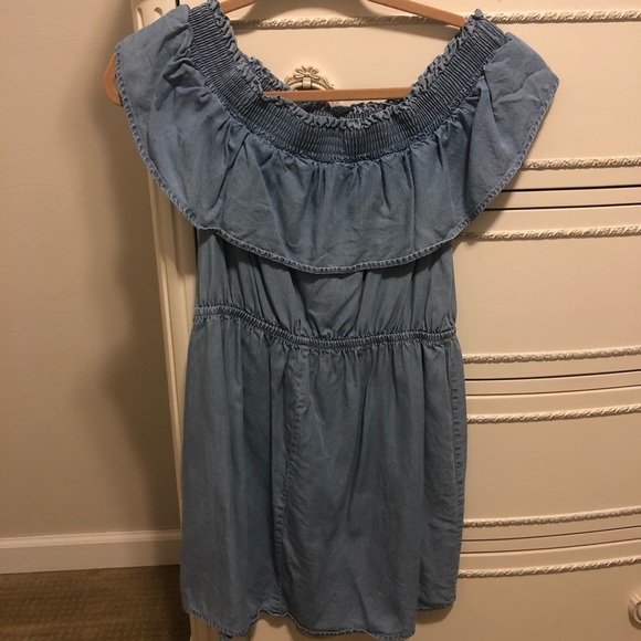 Jean off the shoulder dress - Picture 1 of 4